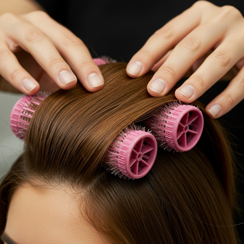 Styling Butterfly Haircut With Rollers