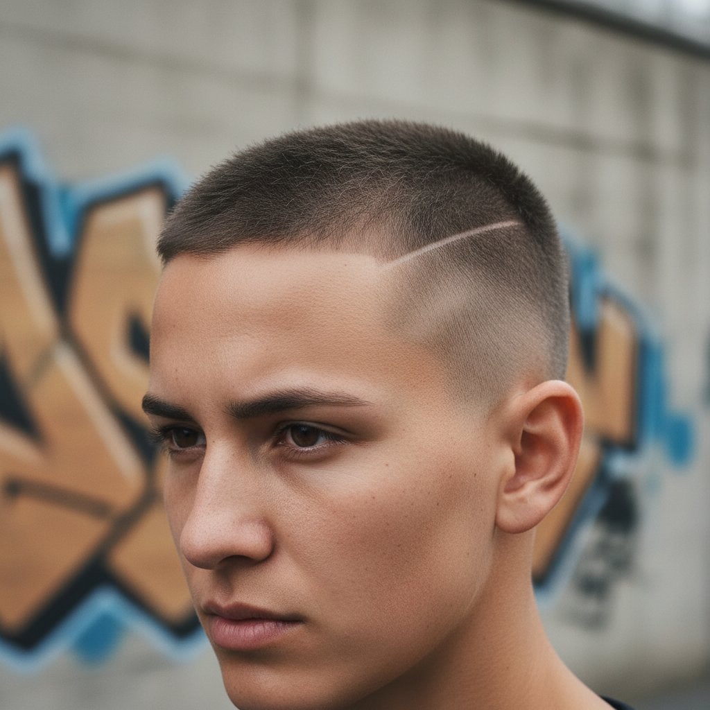 Buzz Cut with Precision Line