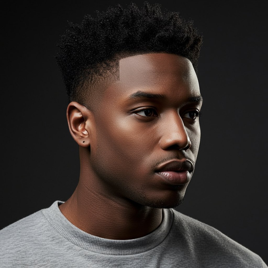 Man With Sharp High Top Fade