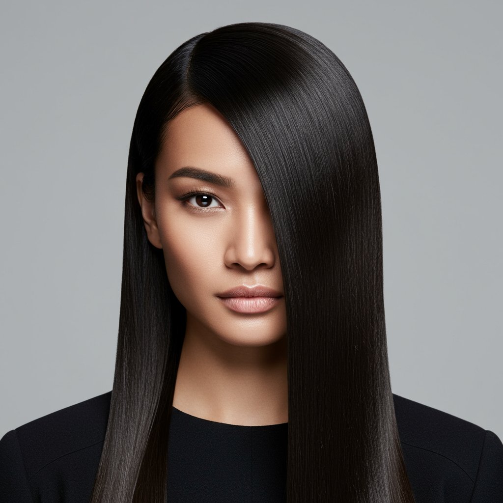 Flawless Center Part Portrait