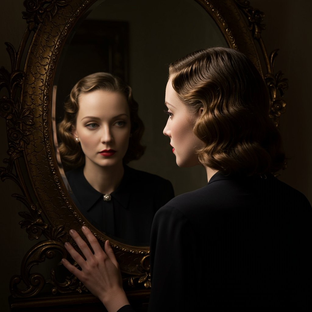 Vintage Style Side Part Reflection