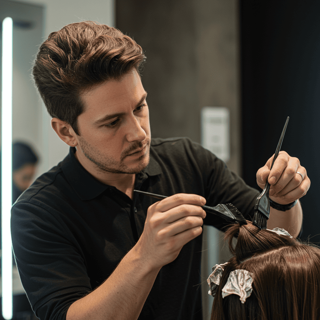 Stylist Applying Color Melt