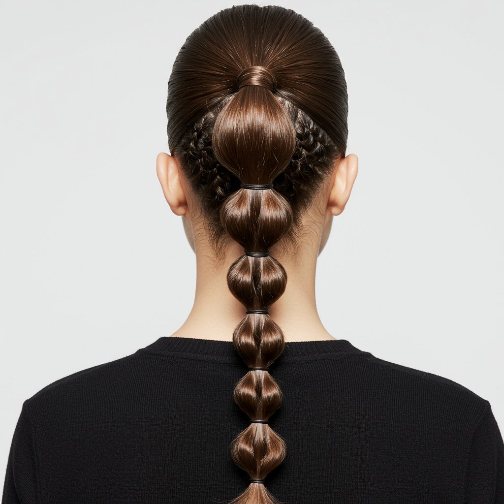 Close Up Of Bubble Braid Ponytail