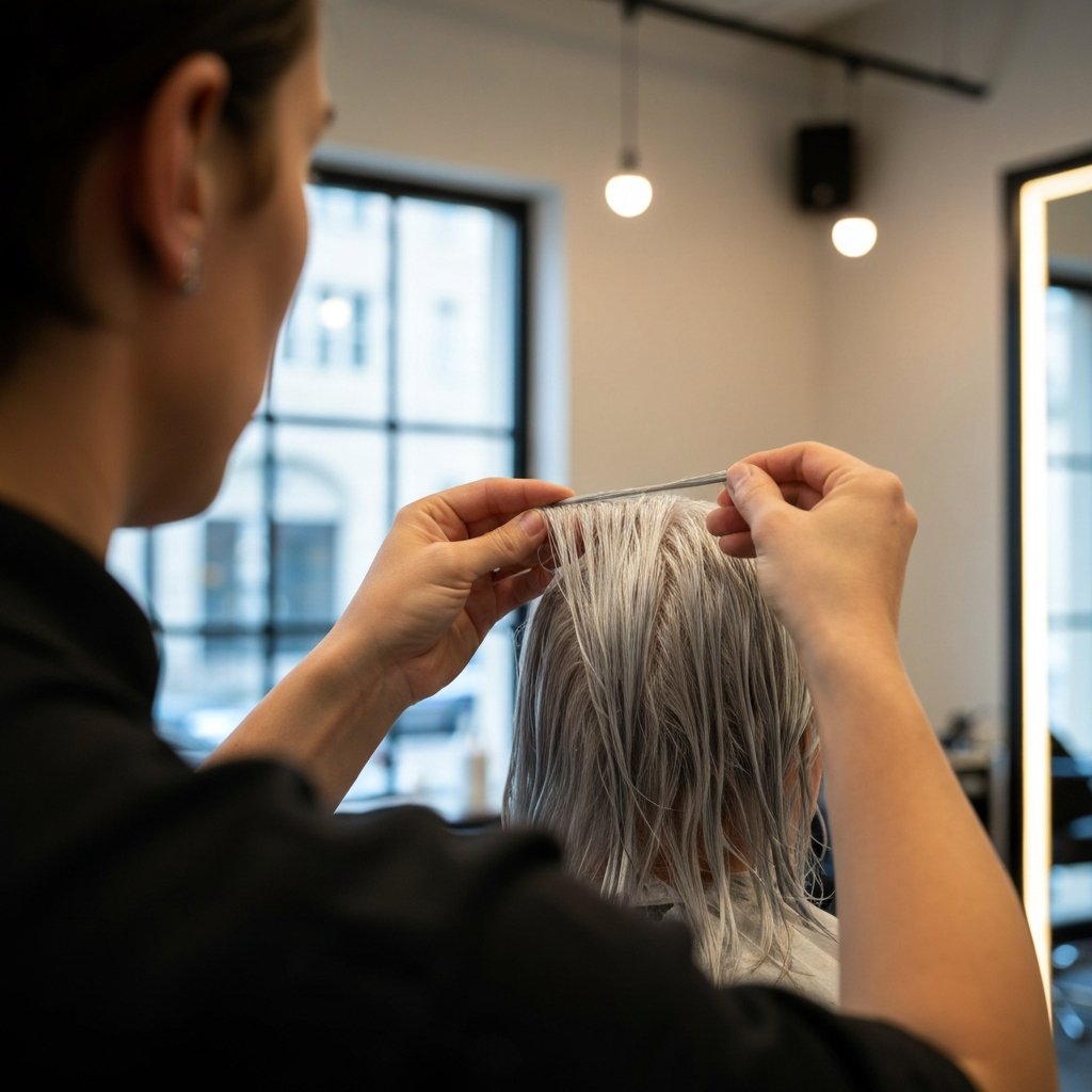 Stylist-Checking-Foil-Processing