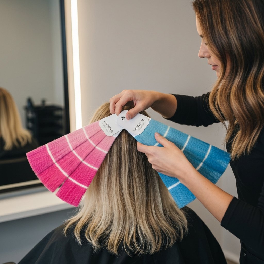 Stylist Comparing Color Swatches