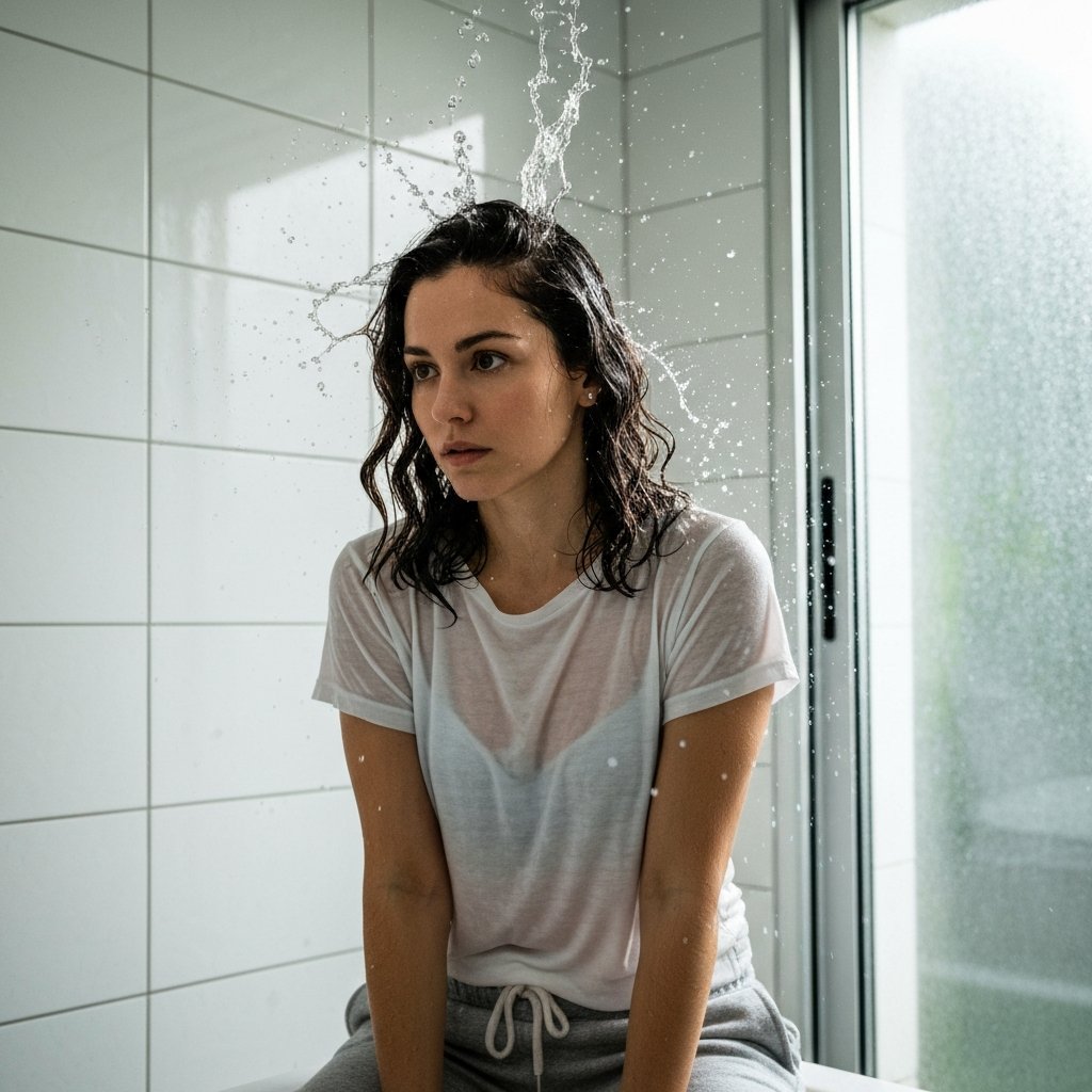 Woman Washing Hair Shower