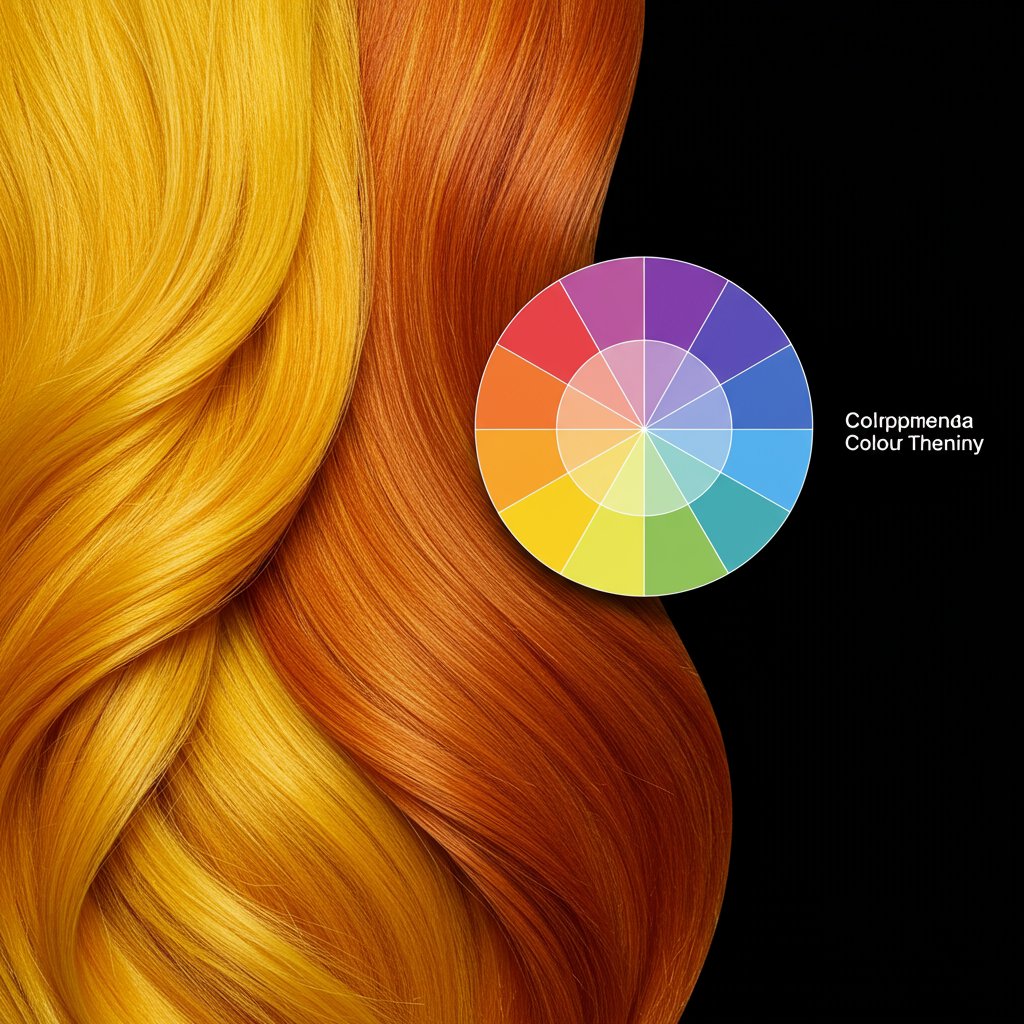 Color Wheel Overlaid On Hair Strands