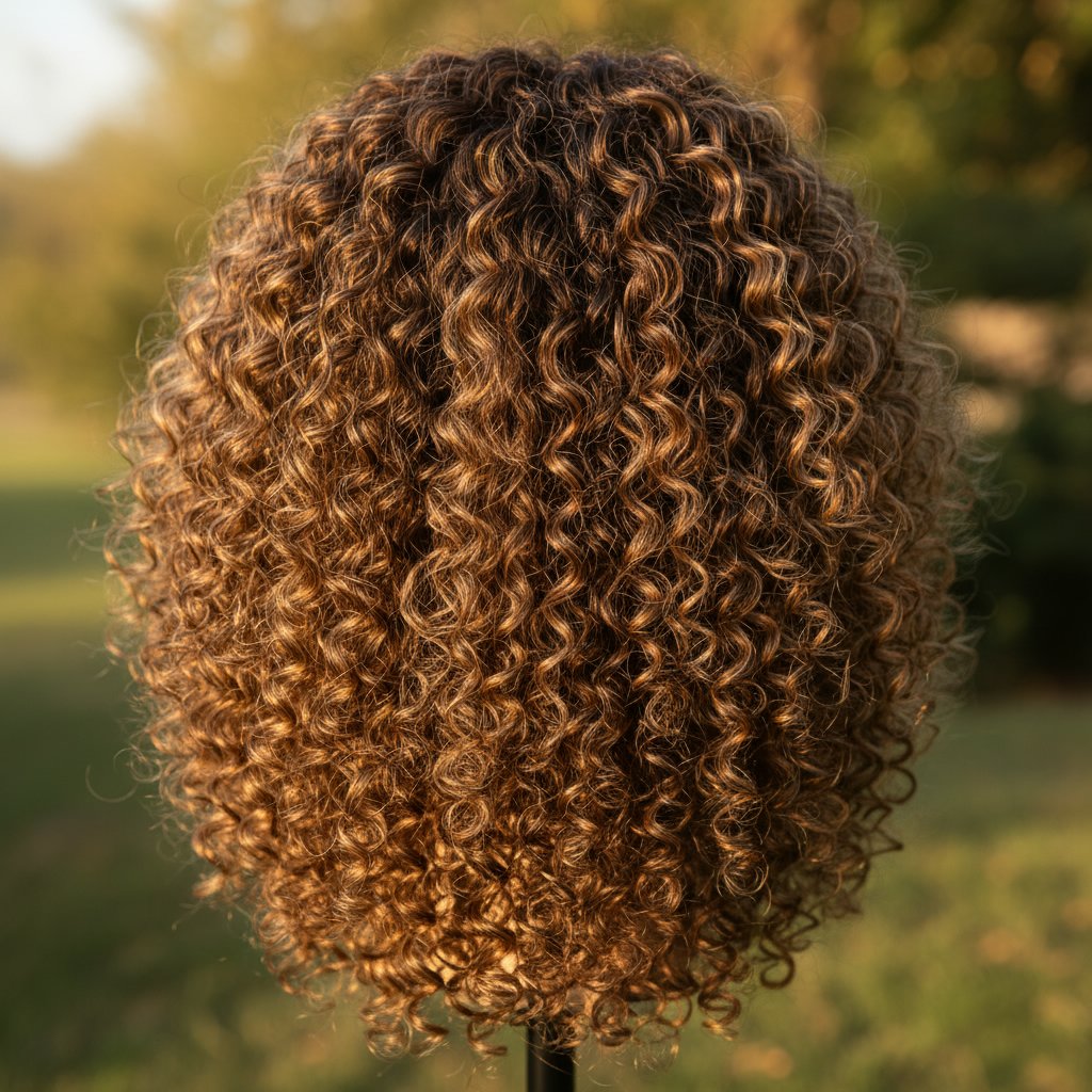 Voluminous Curls with Highlights