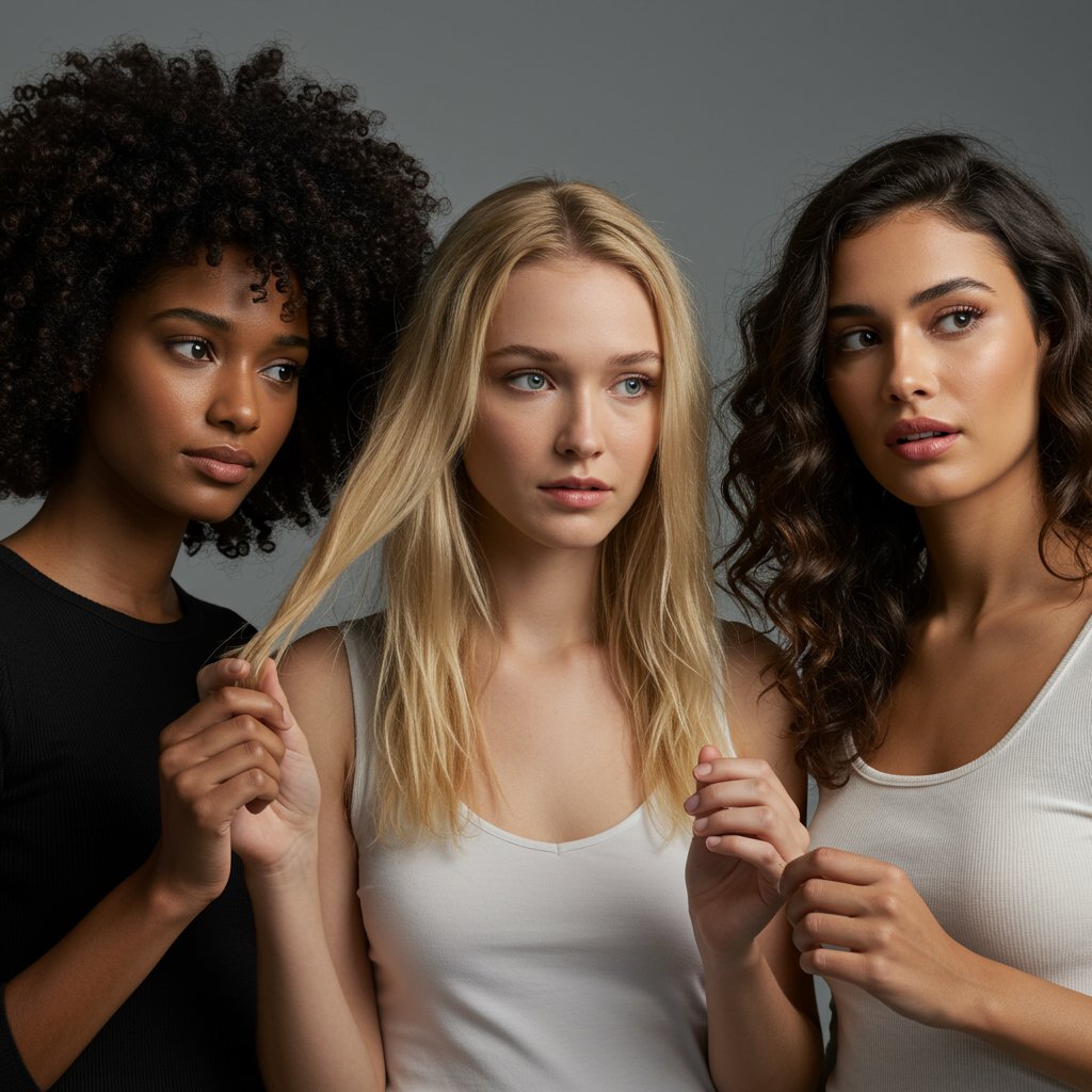 Diverse-Women-Examining-Hair-Health