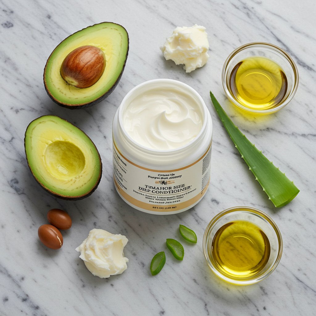Deep Conditioner Ingredients Flatlay