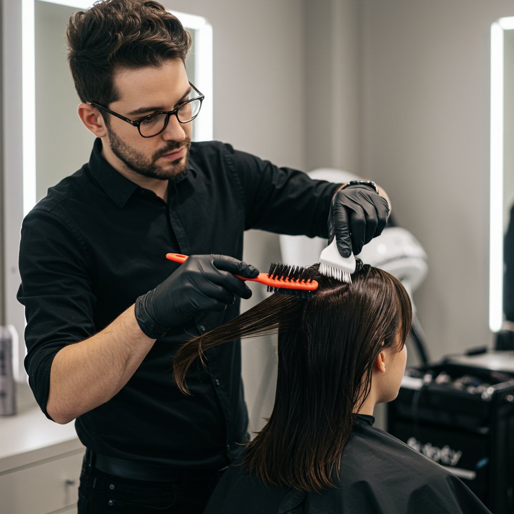 Stylist Applying Professional Treatment