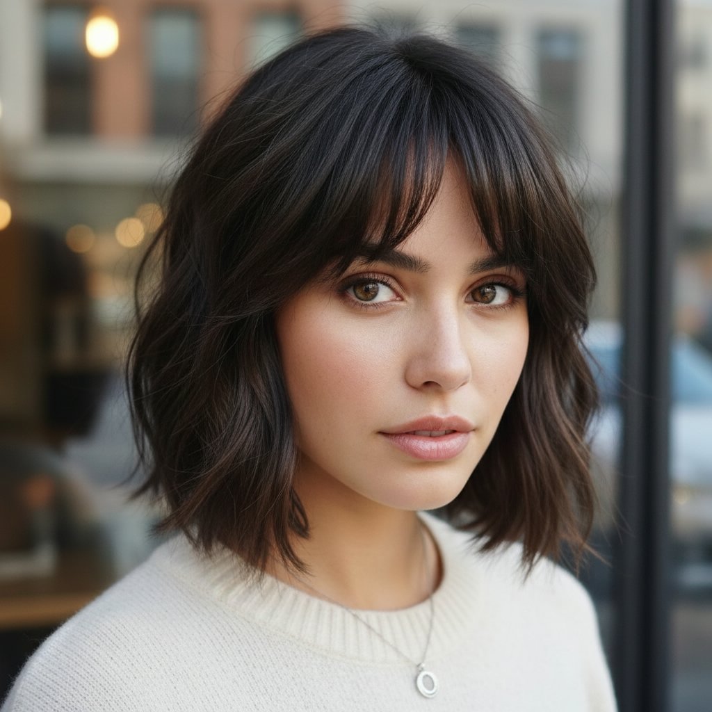 Chin-Length Bob with Bangs