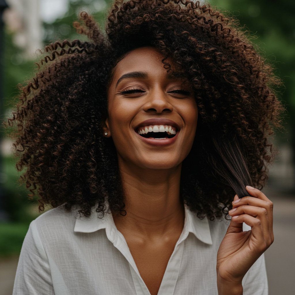Woman-Smiling-With-Beautifully-Styled-Hair
