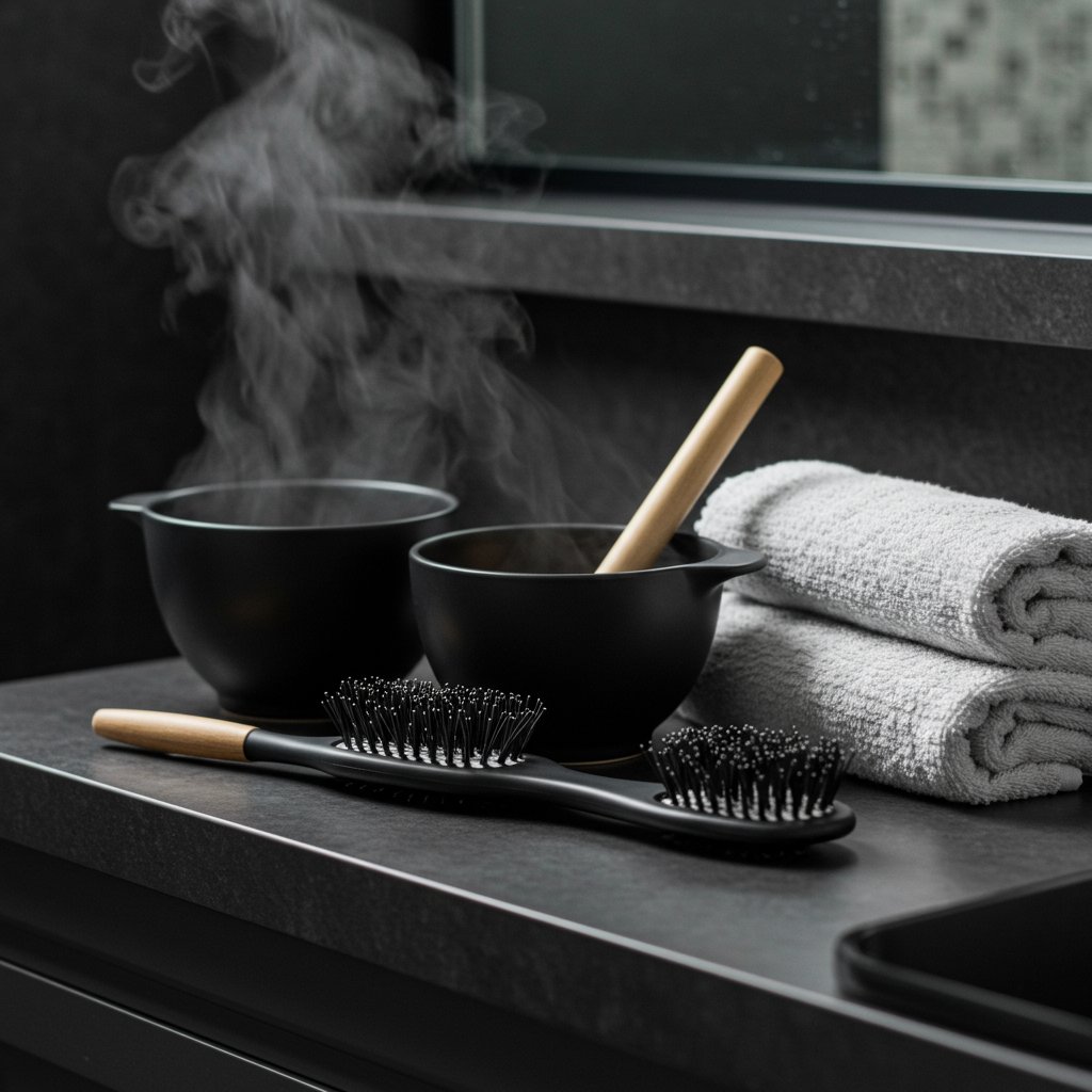 Diy Hair Mask Toolkit On Counter