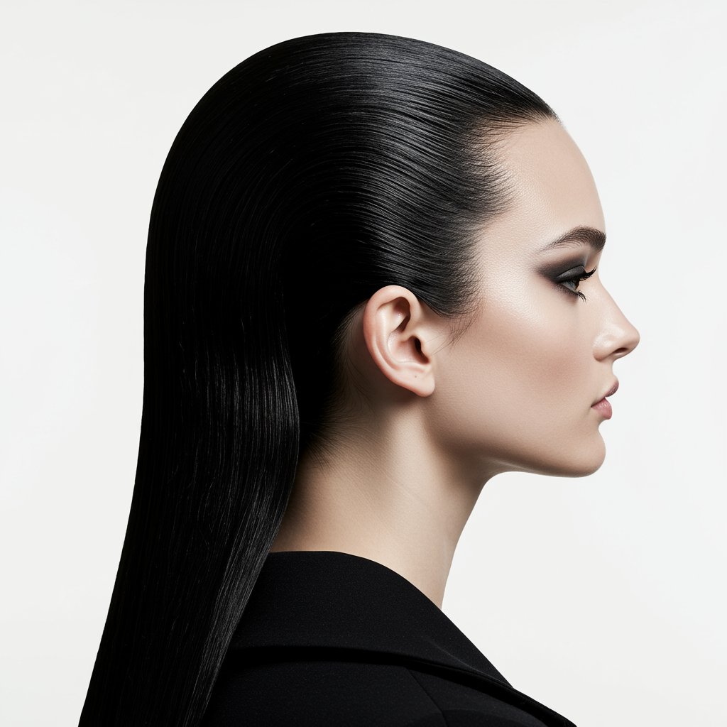 Sleek Modern High Ponytail Half Up