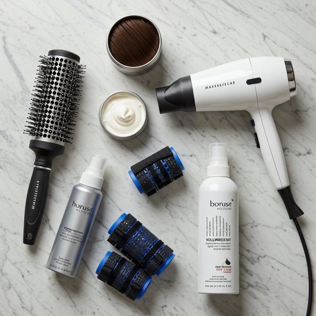 Flat Lay Of Butterfly Cut Styling Tools