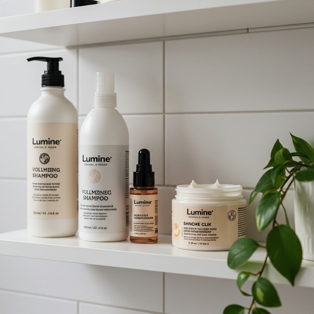 Shelfie Of Hair Products For Layered Hair