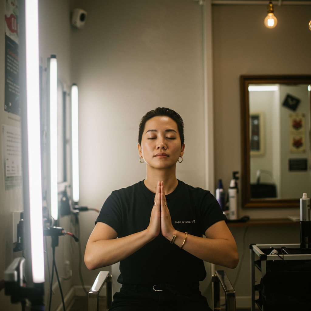 Stylist-Doing-Wrist-Stretches-Between-Clients