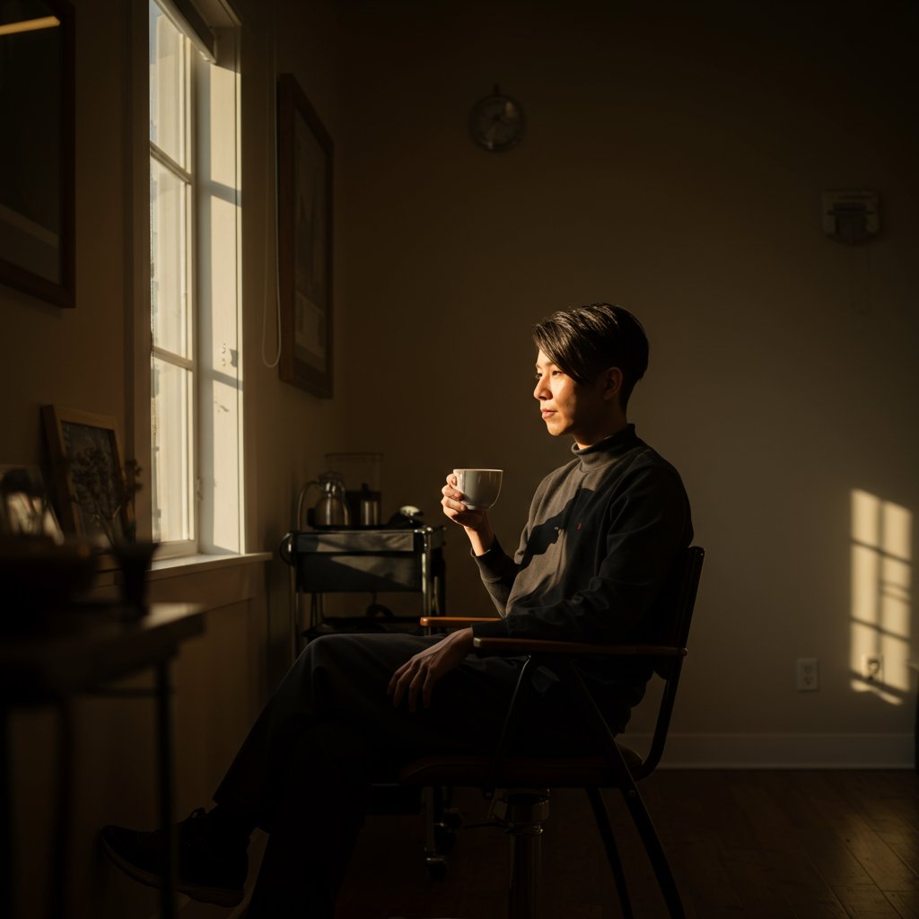 Stylist-Taking-Mindful-Break-With-Tea