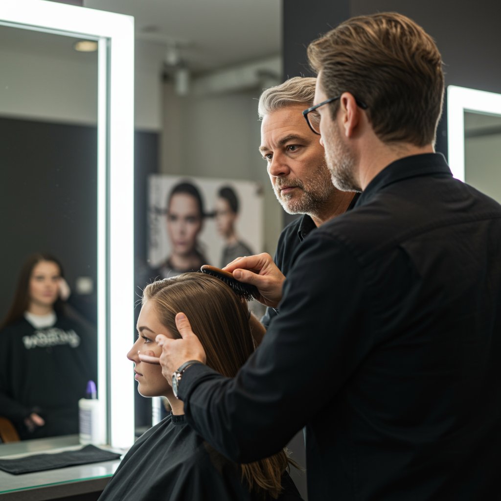 Stylist Consulting Client Face Shape