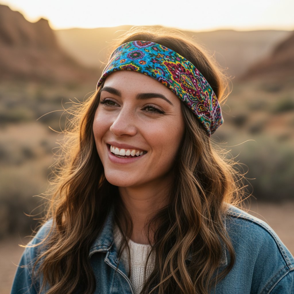 Tousled Waves with Bandana