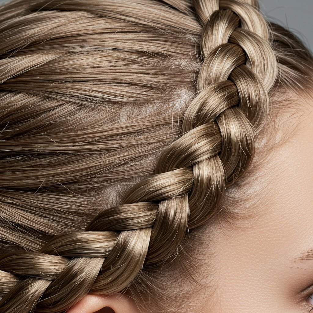 Close Up Of Intricate Dutch Braids