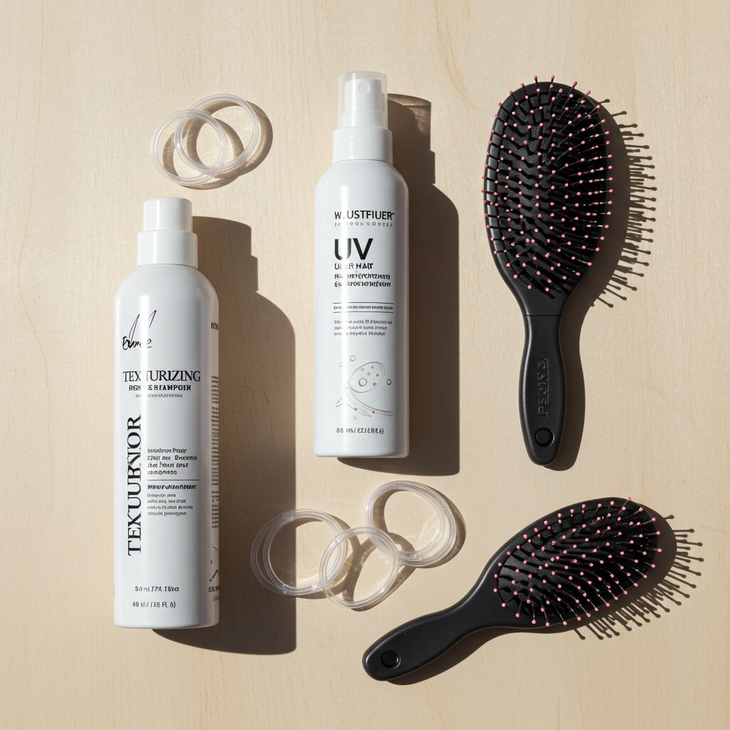 Flatlay Of Festival Hair Products
