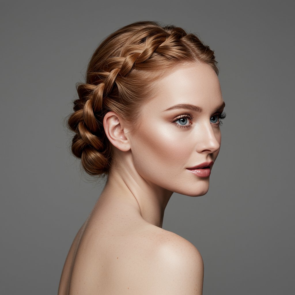 Woman With Ethereal Crown Braid