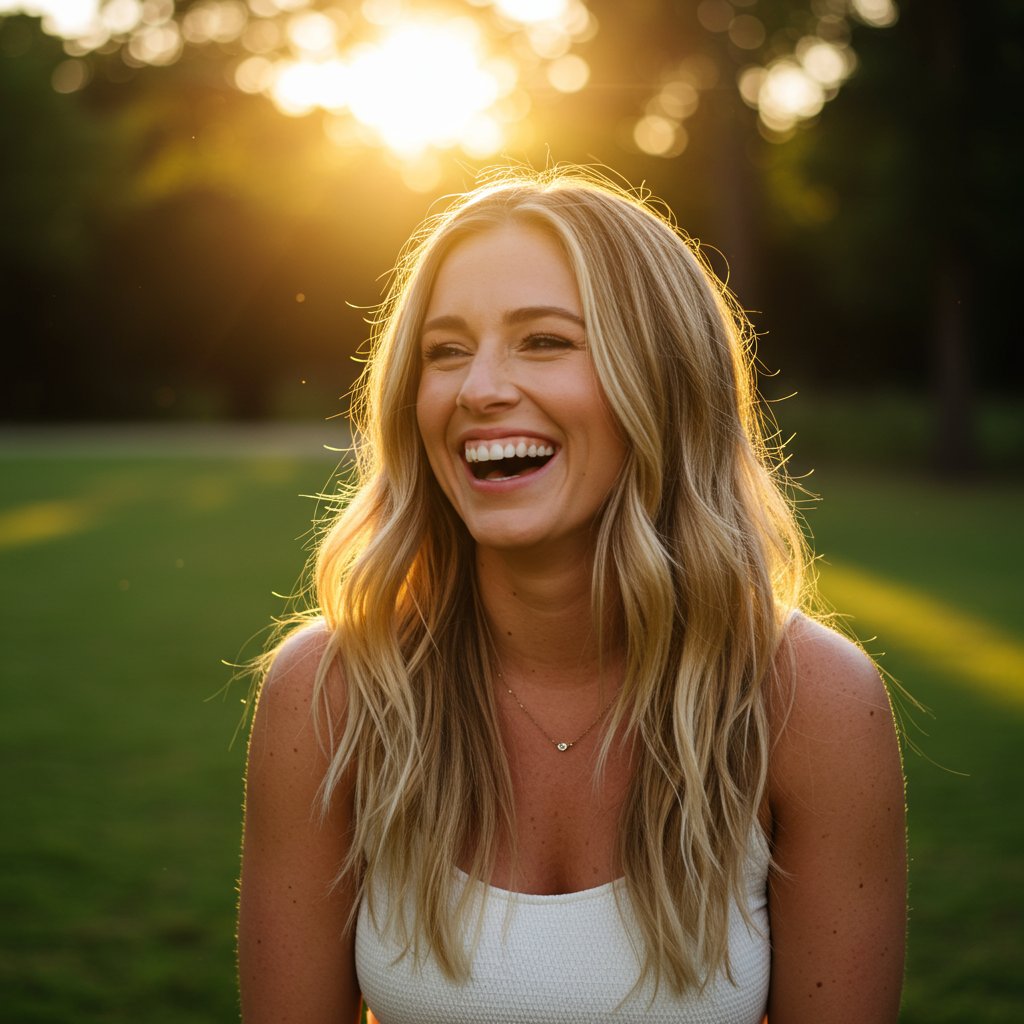 Woman-With-Effortless-Beachy-Waves-At-Golden-Hour