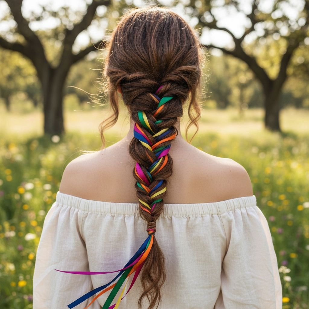 Fishtail Braid with Ribbons