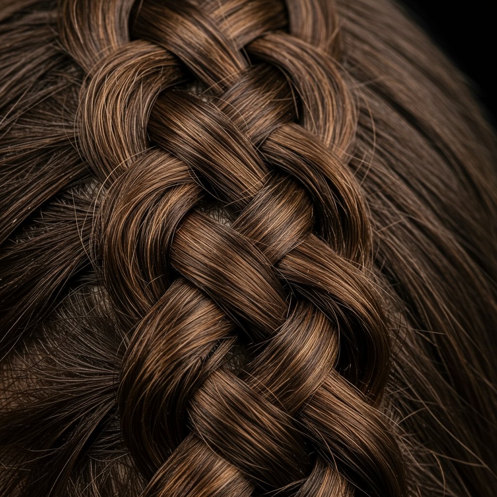 Detailed Fishtail Braid Closeup