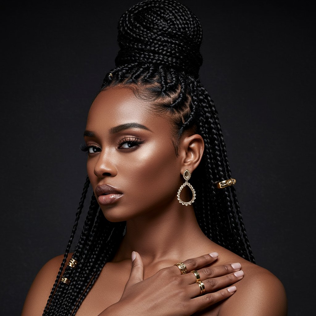 Elegant-Updo-With-Accessorized-Knotless-Braids
