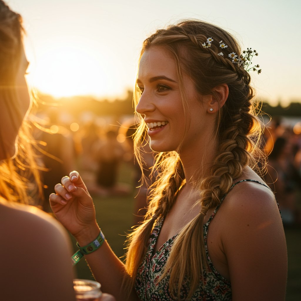 Boho Braided Crown Half Up Festival