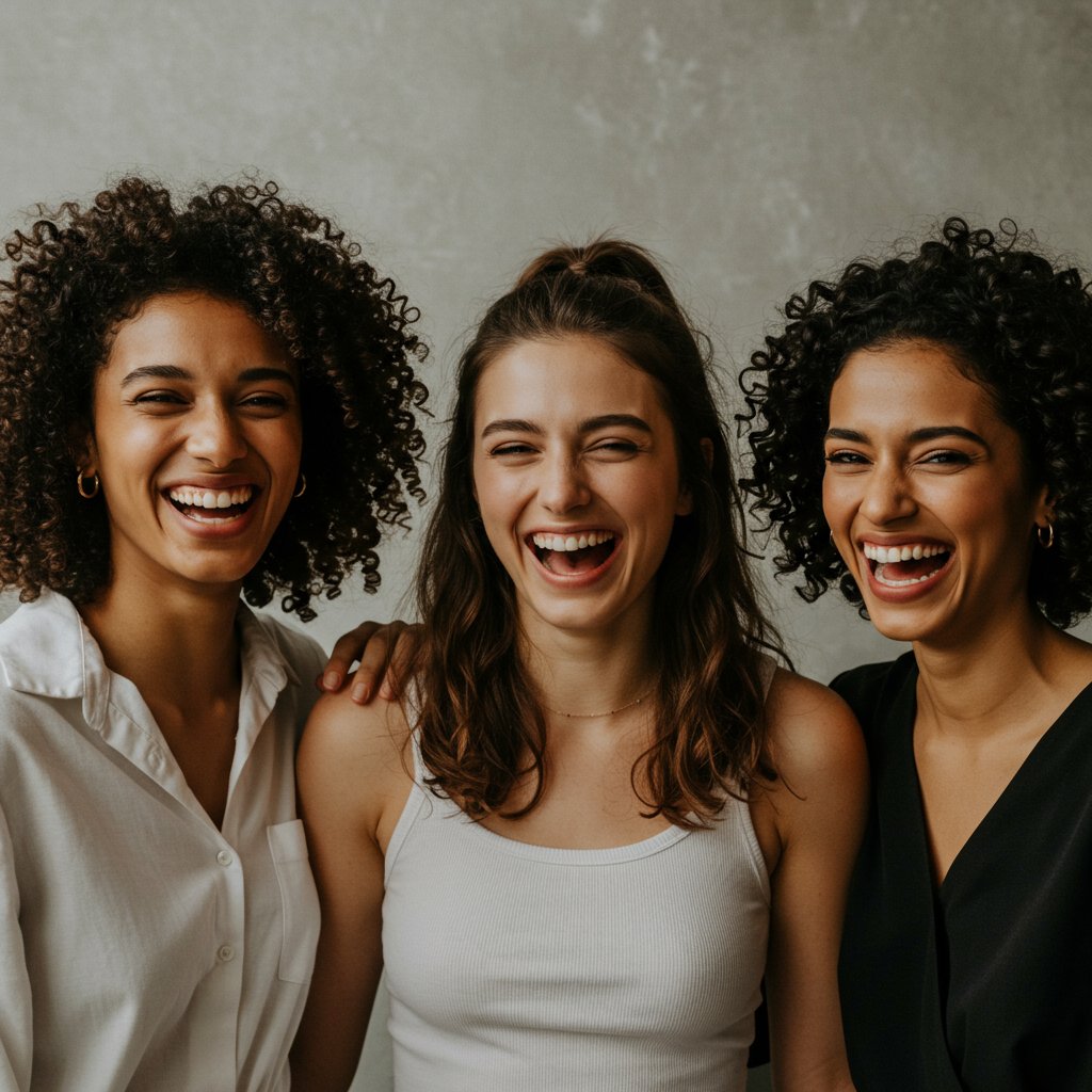 Diverse Women With Half Up Hairstyles