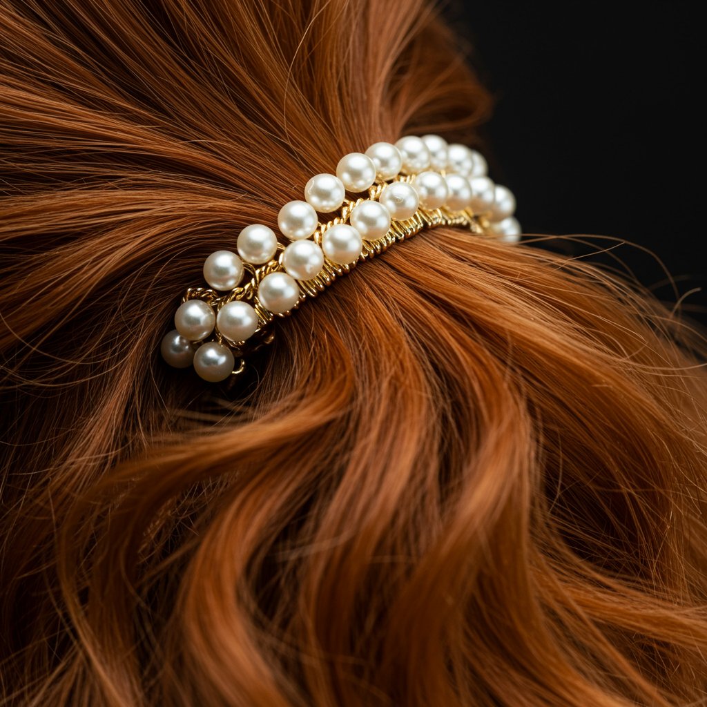 Macro Shot Pearl Clip In Hair