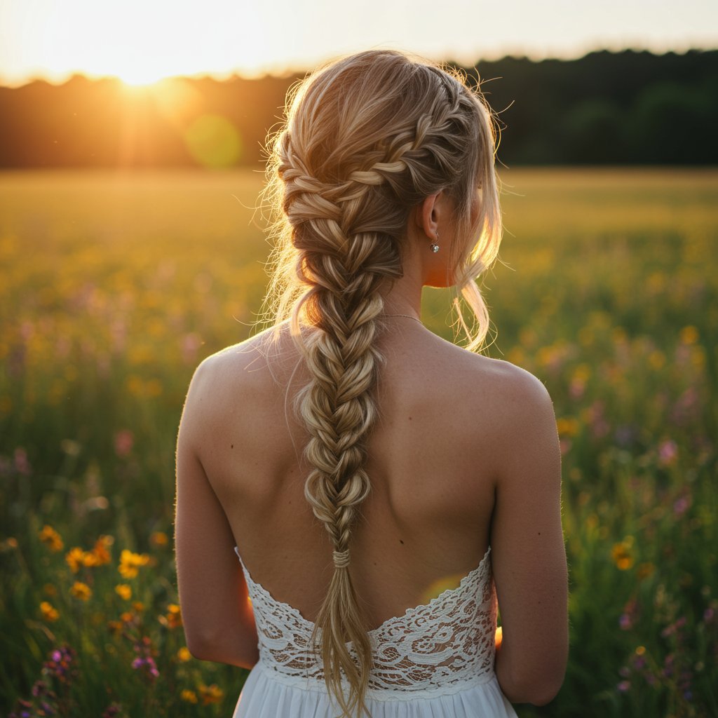 Bohemian-Waterfall-Braid-Golden-Hour
