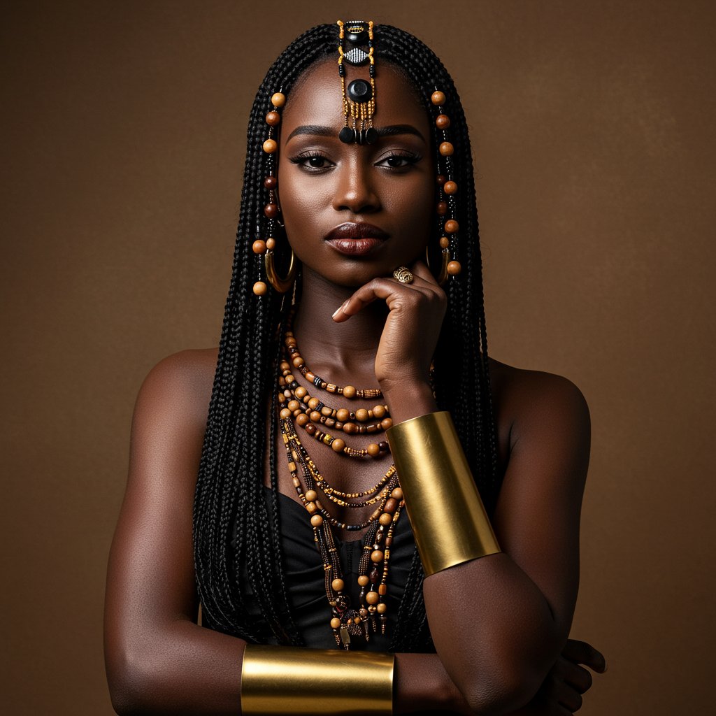 Portrait-Of-Woman-With-Fulani-Braids