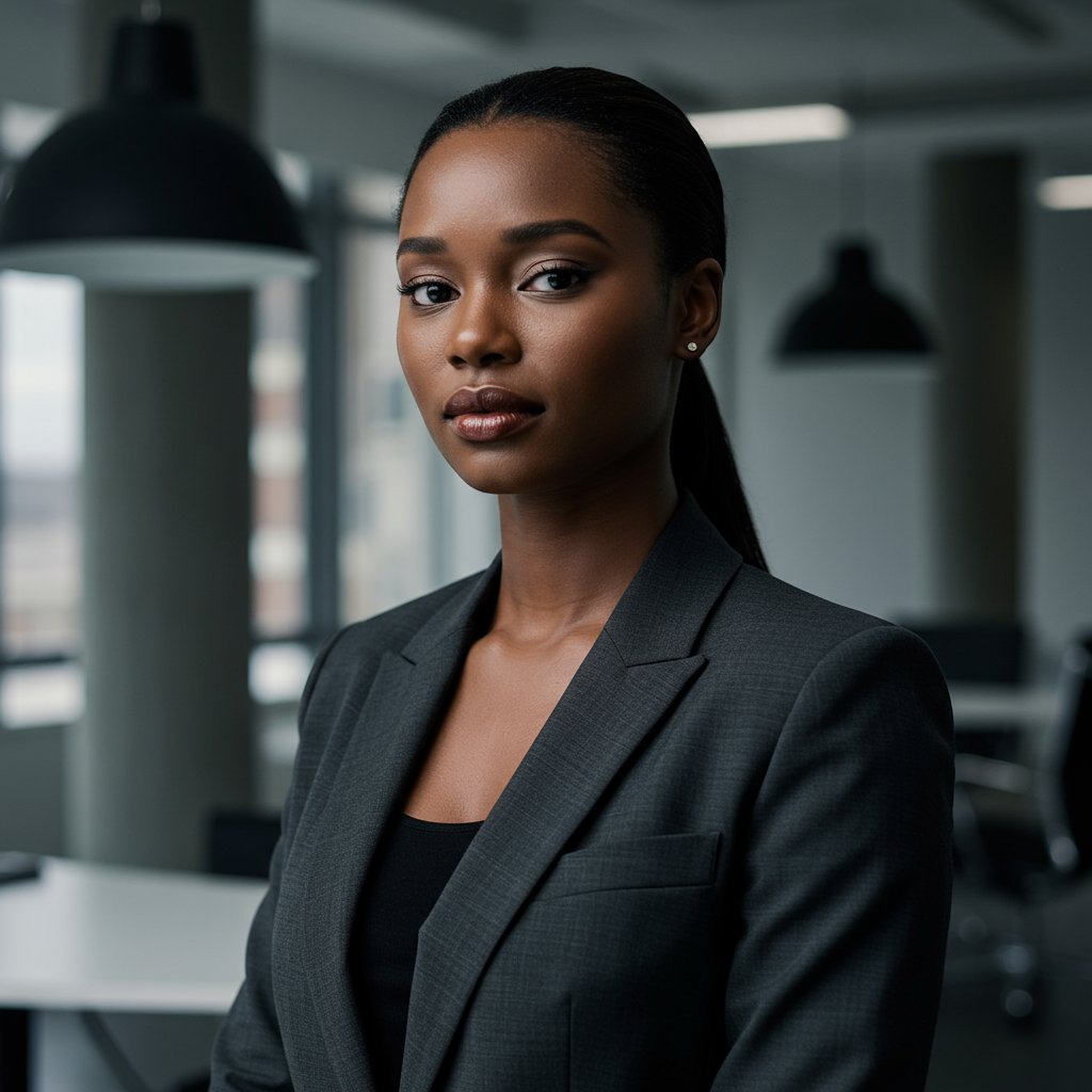 Professional-Woman-With-Sleek-Braided-Bun