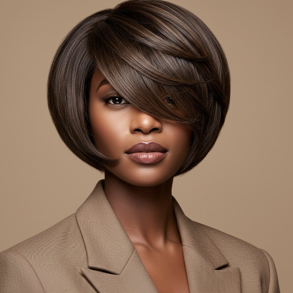 Chic Woman With Butterfly Bob