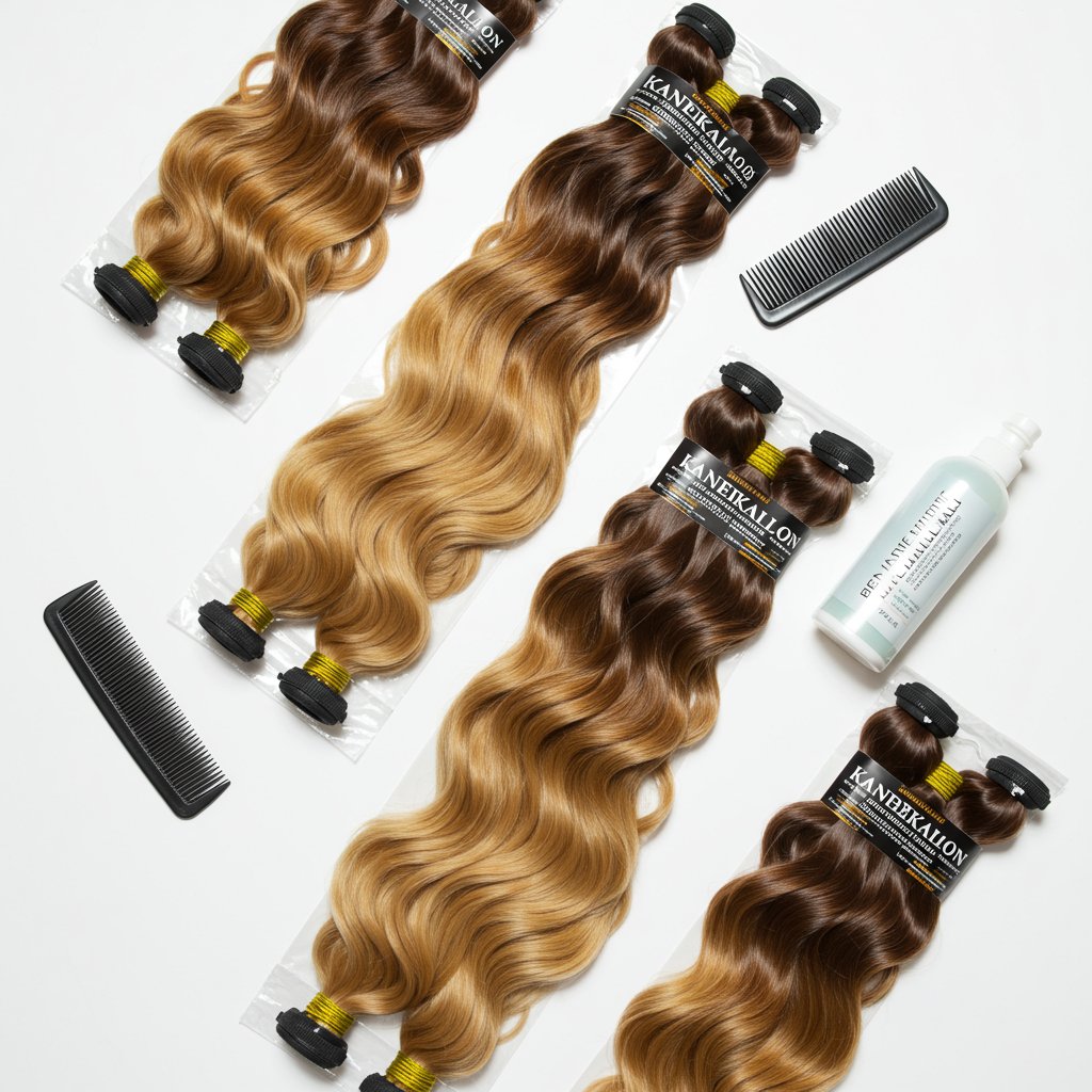 Flat Lay Of Braiding Hair Packs