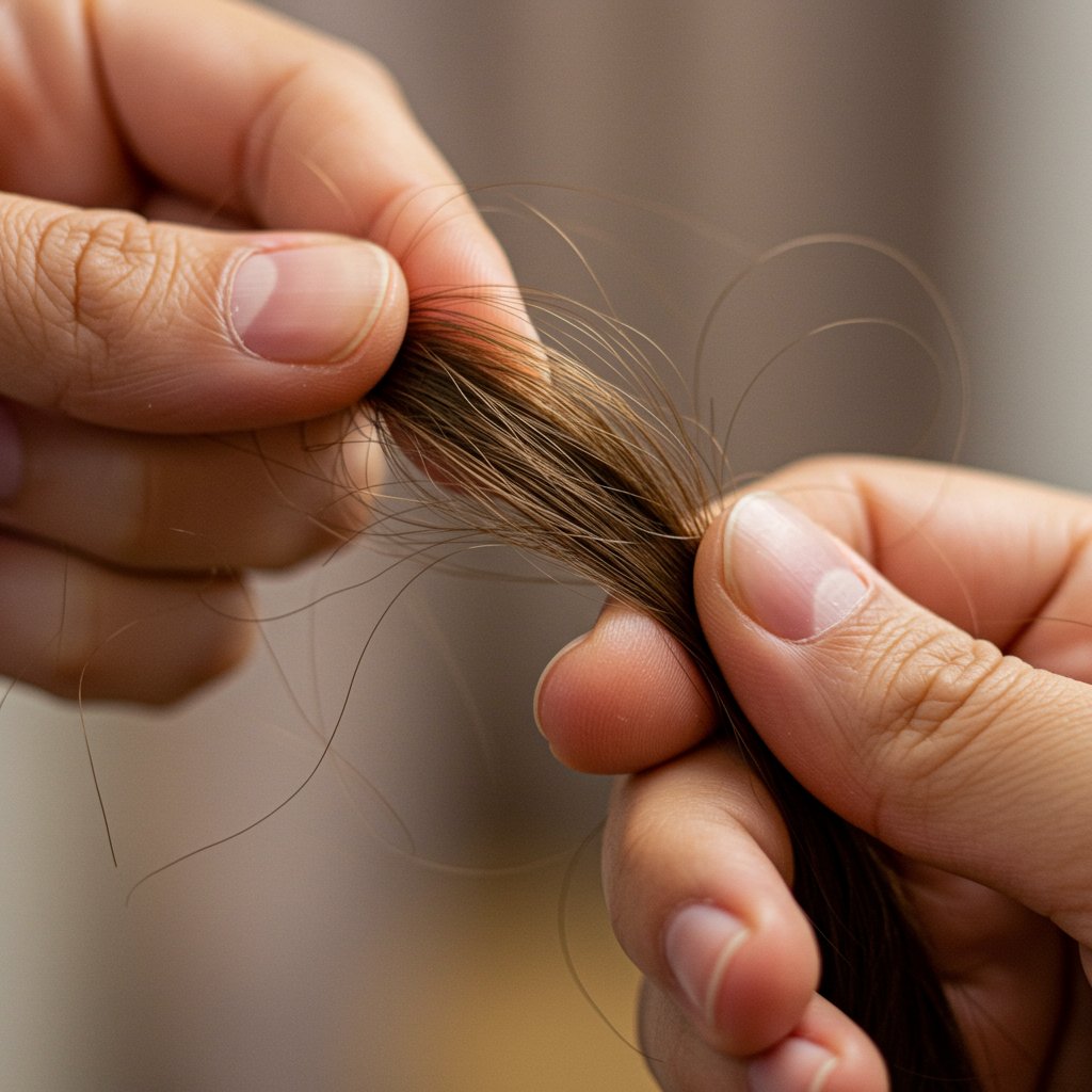 Hands Gently Unraveling Knotless Braid