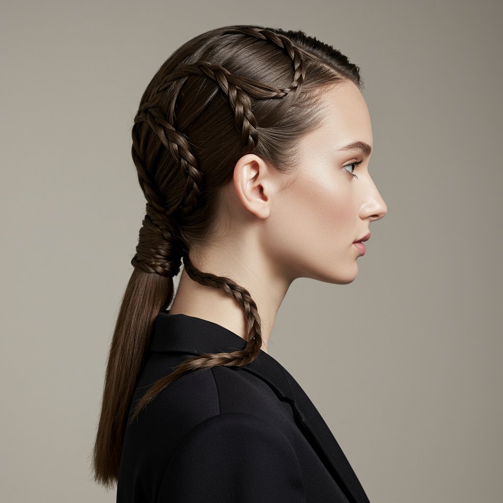 Woman With Elegant Architectural Braid
