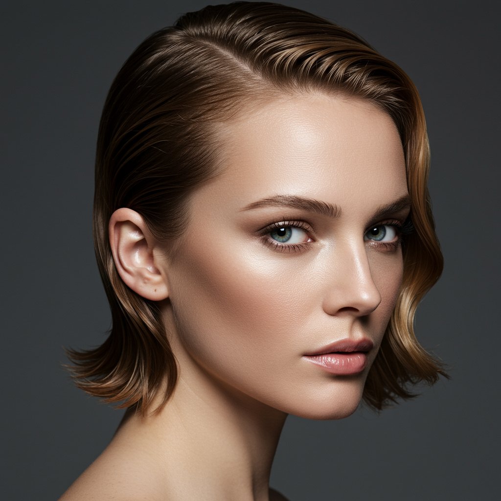 Woman With Sophisticated Wet Look Hair