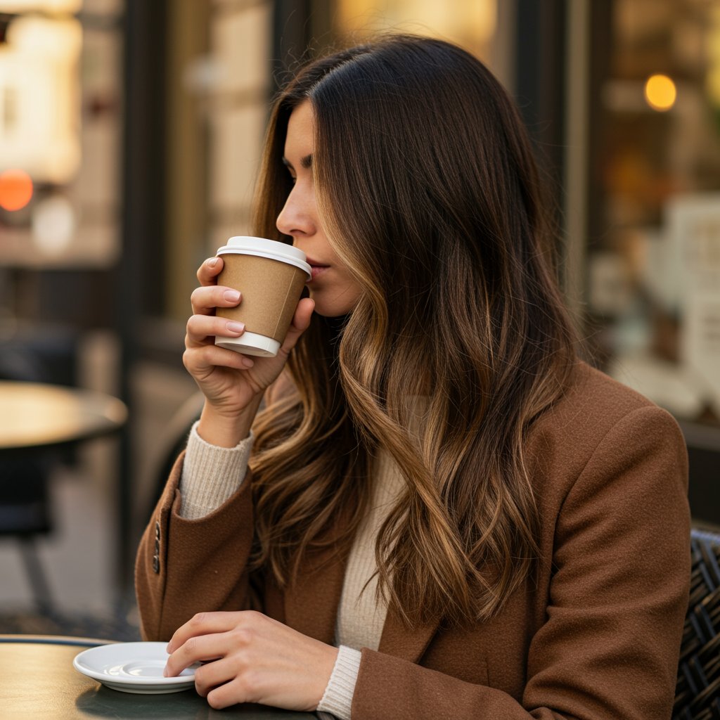 Woman With Lived In Hair Color In City