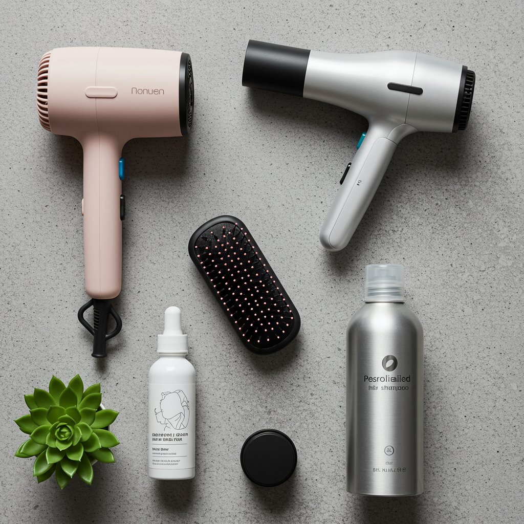 Flat-Lay-Of-Smart-Hair-Tools-And-Products