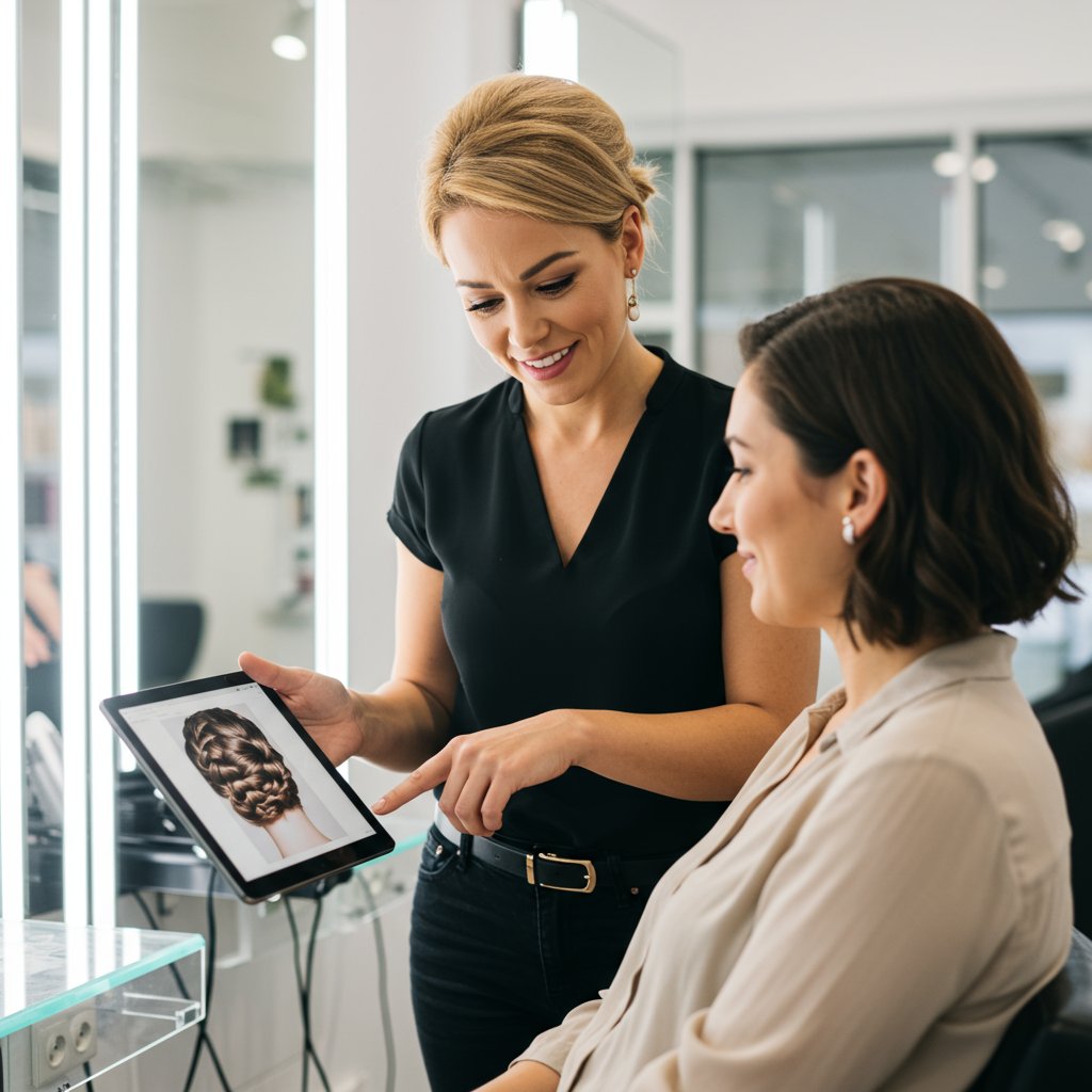 Hairstylist-Consulting-With-Client-About-Braids