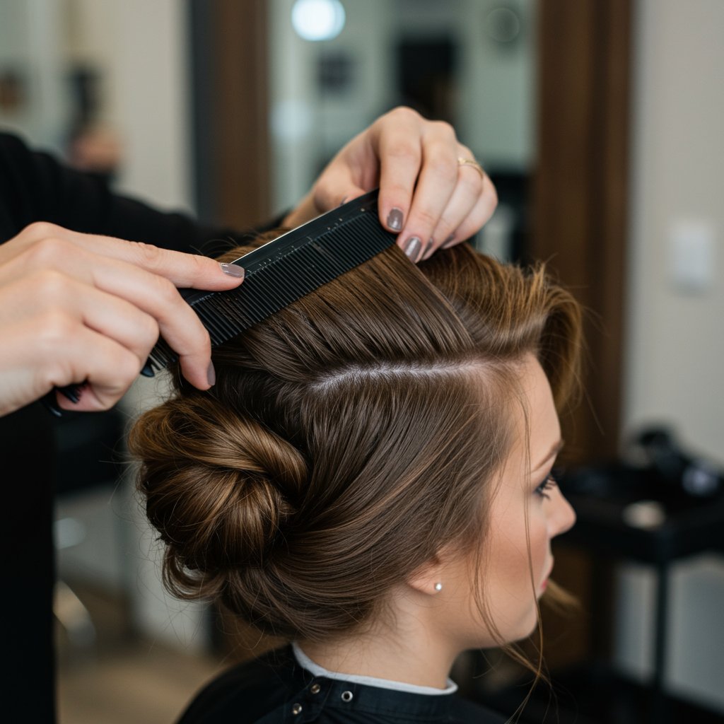 Stylist-Teasing-Hair-For-Volume