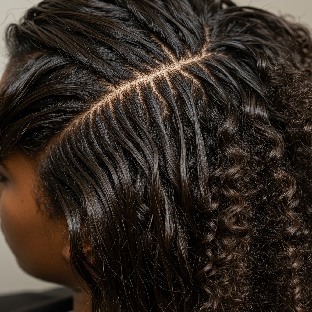 Natural Hair Prepped For Braiding