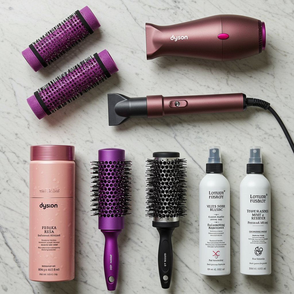 Butterfly Haircut Styling Tools Flatlay