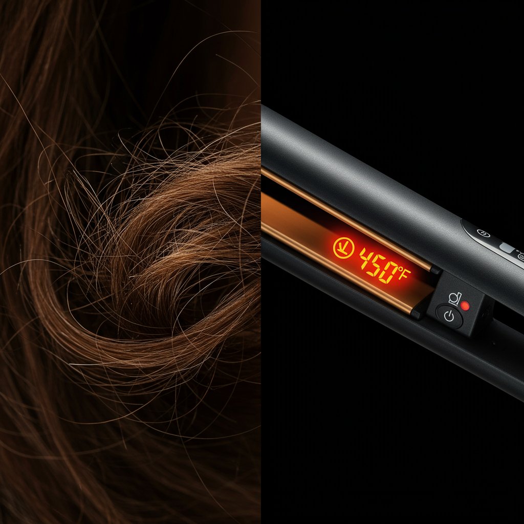 Glass Hair Mistakes Heat Damage Concept